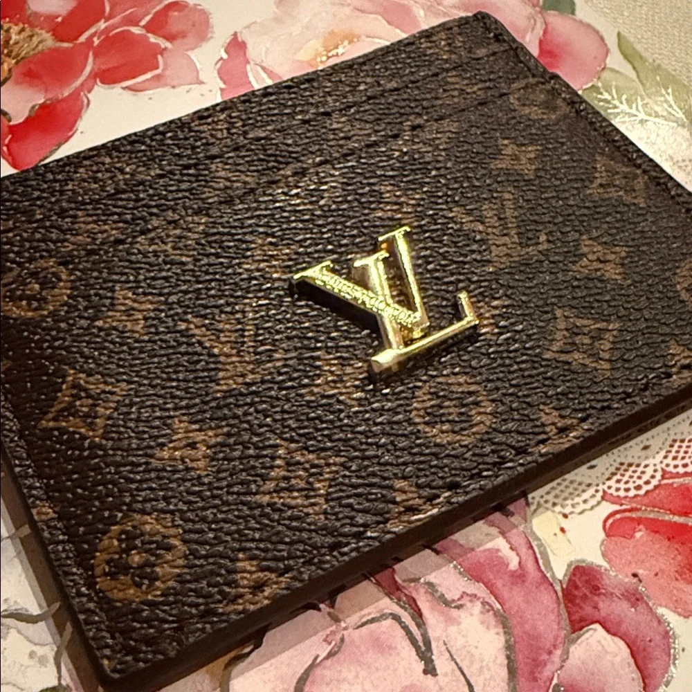 Fashion designer Brown classic Monogram Card Holder/Money Holder - Picture 4 of 8